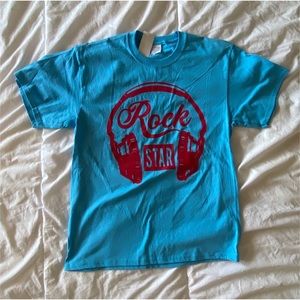 Rockstar Blue Graphic Tee Size L Women Men Kids Teens T Shirt